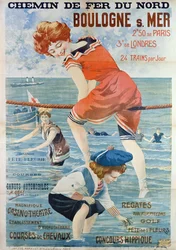 Plakat som reklamerer for badebyen Boulogne sur Mer, 1905